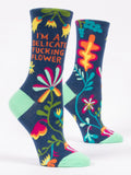 Women's Crew Socks - Delicate Fucking Flower