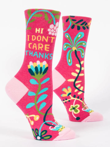 Women's Crew Socks - Hi I Don't Care