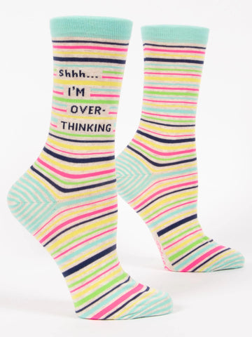 Women's Crew Socks - Shhh I'm Overthinking