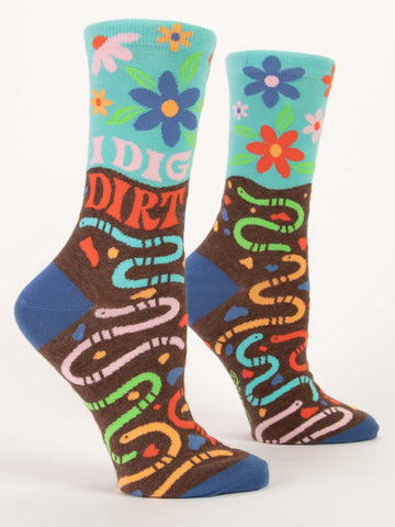 Women's Crew Socks - I Dig Dirt