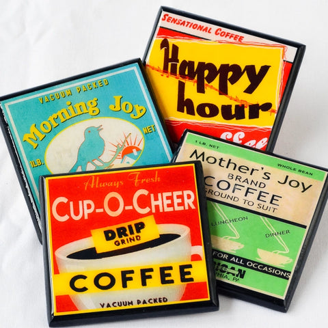 Coffee Label Coaster Set