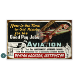 Aviation Instructor Custom Sign