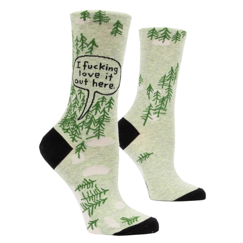 Women's Crew Socks - Fucking Love it Woods