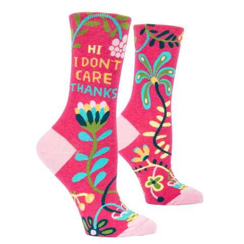 Women's Crew Socks - Hi I Don't Care