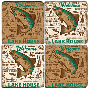 Lake House Welcome Coasters