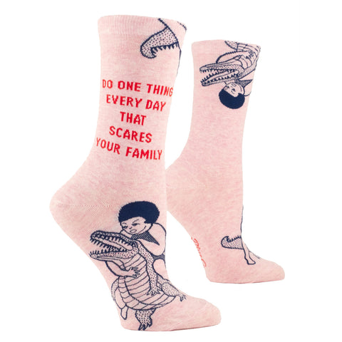 Women's Crew Socks - Scares Your Family