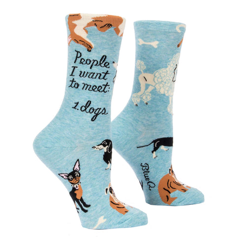 Women's Crew Socks - People to Meet Dogs