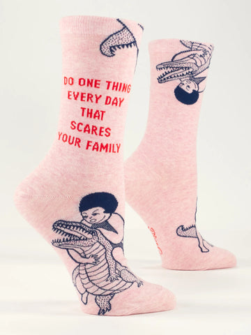 Women's Crew Socks - Scares Your Family