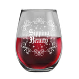 Sipping Beauty Wine Glass