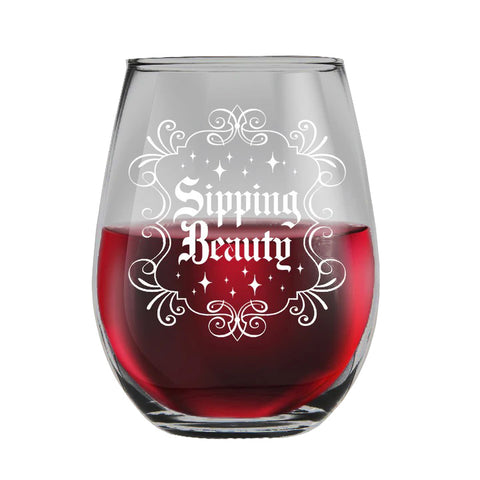 Sipping Beauty Wine Glass