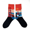 Women's Crew Socks - Golden Gate Evening Commute