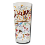 State of Oklahoma Frosted Glass Tumbler