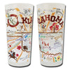 State of Oklahoma Frosted Glass Tumbler